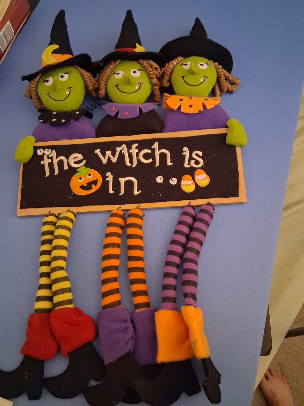Halloween Triple Witch Wall Hanging - Green/Purple/Orange